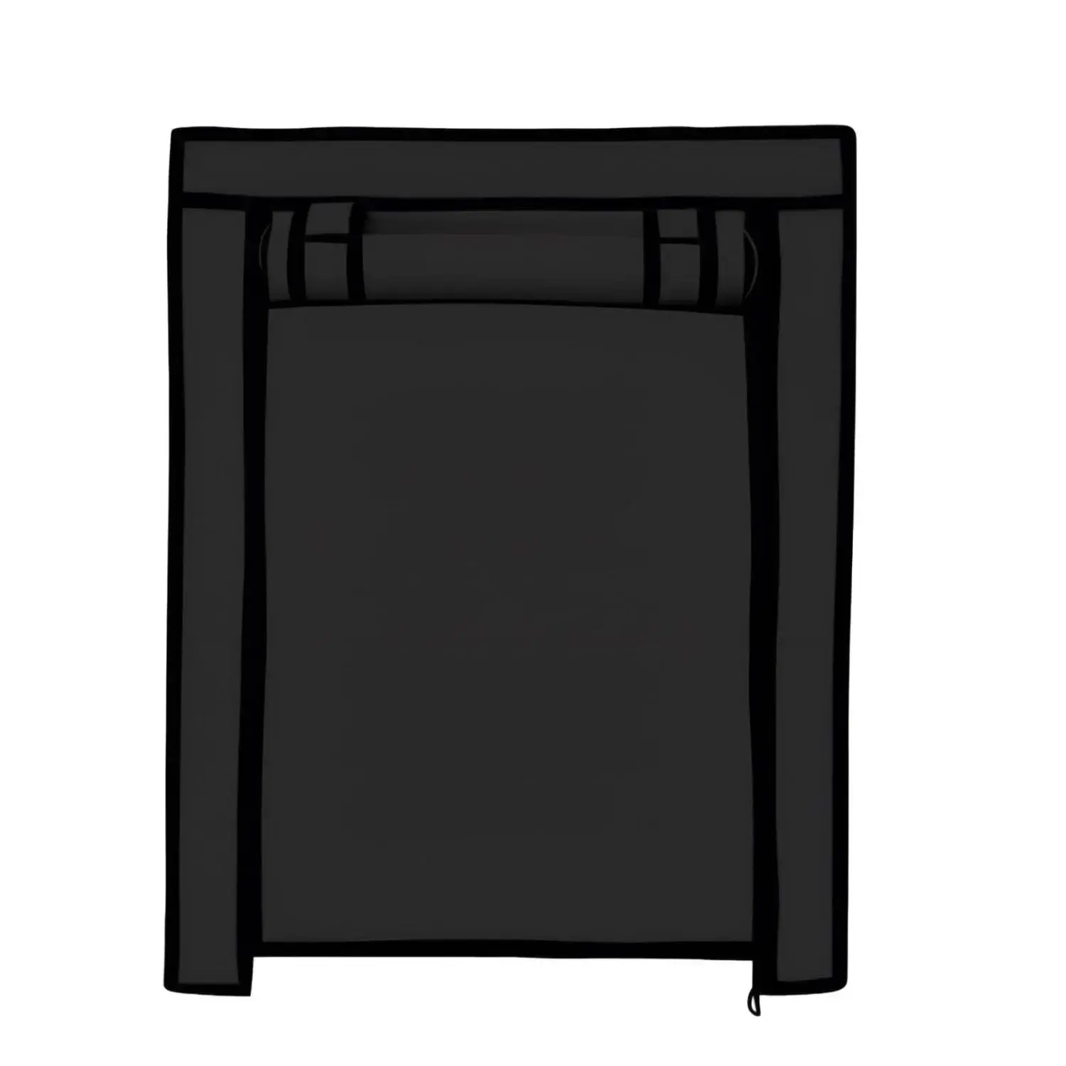 MEFABZ Shoe Rack Cover only 6 Layer (Black), 30D x 60W x 112H cm, Dustproof Zipper Storage Cover with 2 Side Pockets (1 Each Side), Washable 100 GSM Non-Woven Fabric, Foldable Replacement Covers for Home