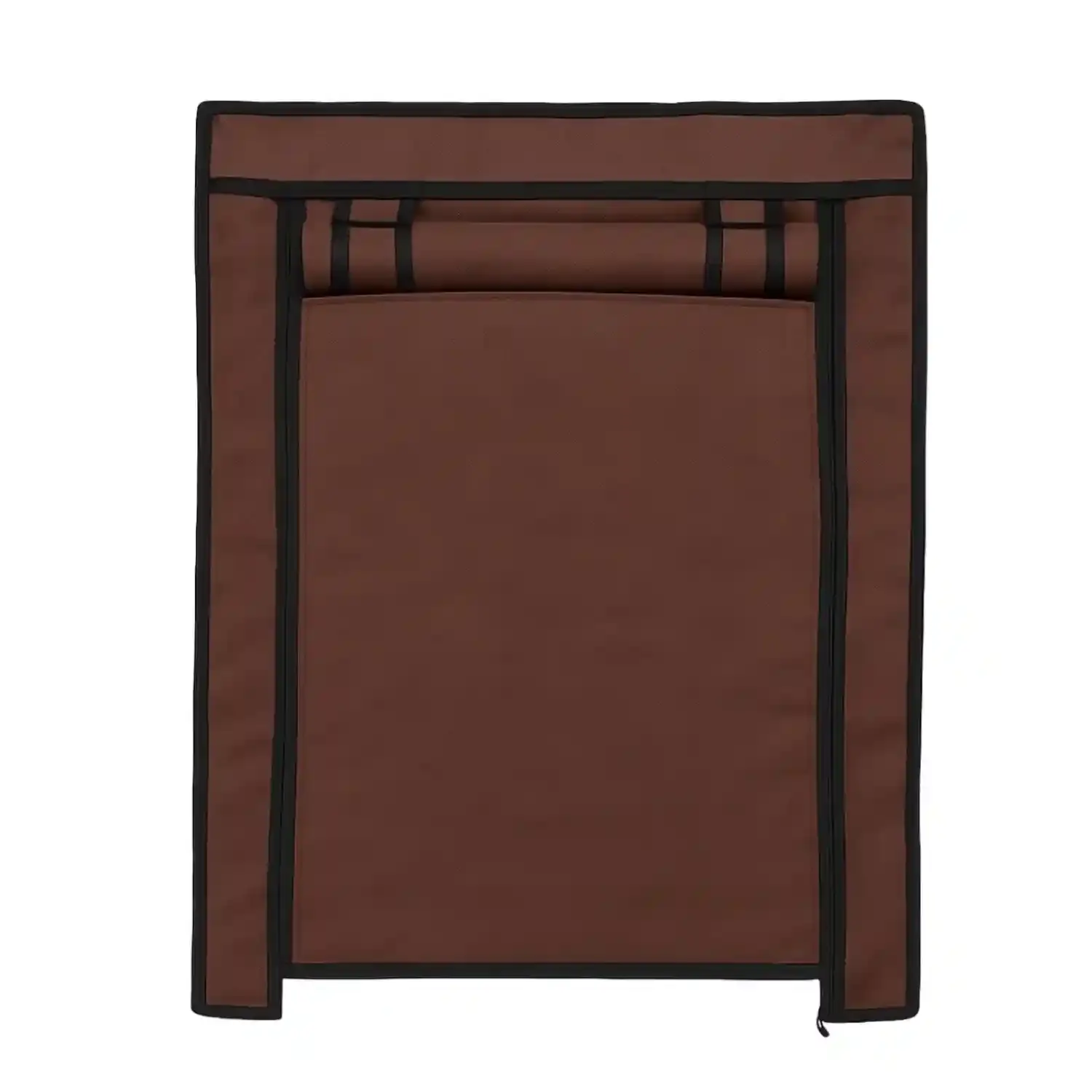 MEFABZ Shoe Rack Cover only 4 Layer (Brown) (30D x 60W x 74H cm) Dustproof Zipper Storage Cover, Washable 100 GSM Non-Woven Fabric, Foldable Rack Replacement Covers for Home